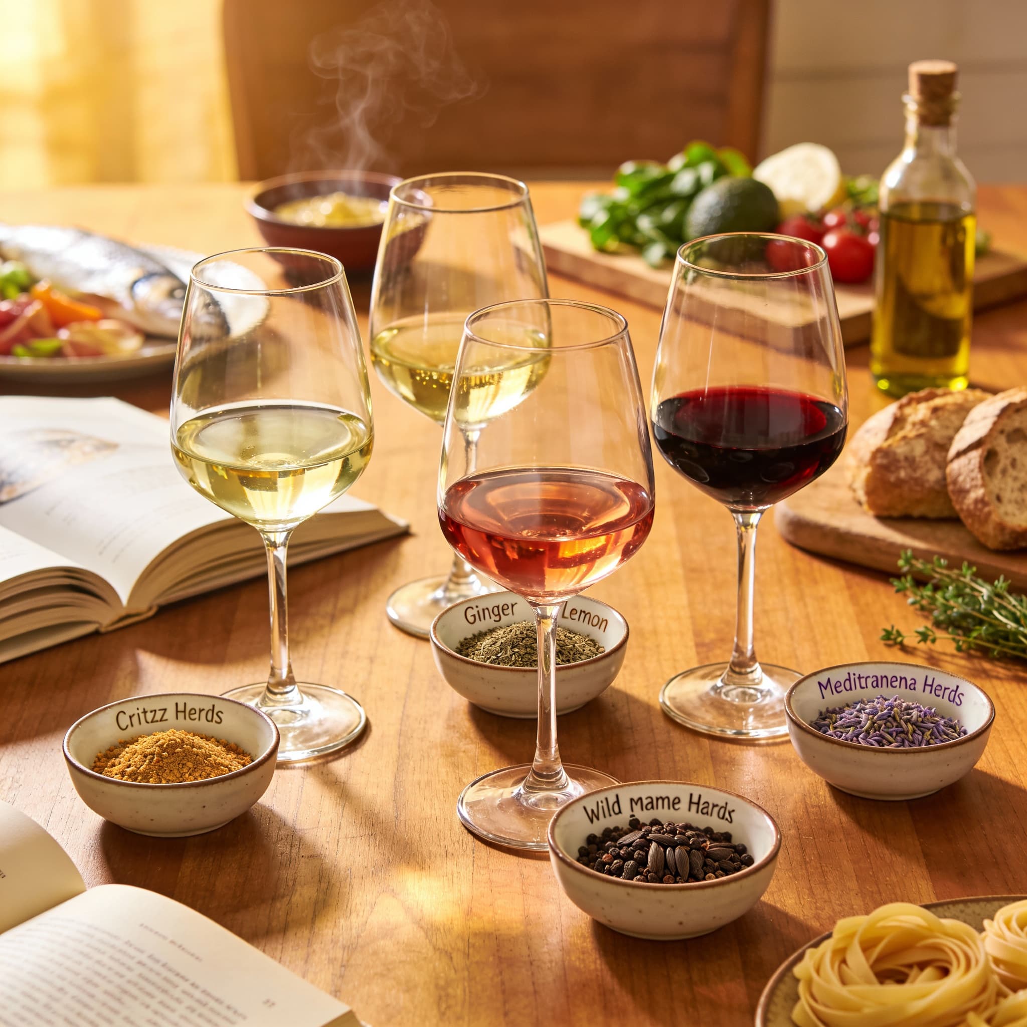 Dinner table with wine